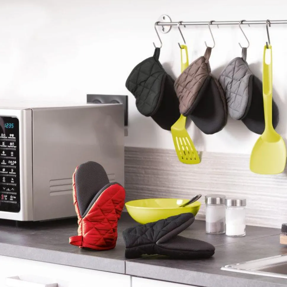 maxibazar Gant Pince 24.5X14.5 Cm Polycoton Neoprene Cuistot Rouge