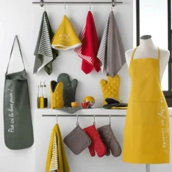 maxibazar Gant 30X18 Cm Polycoton Et Silicone Cuistot Jaune