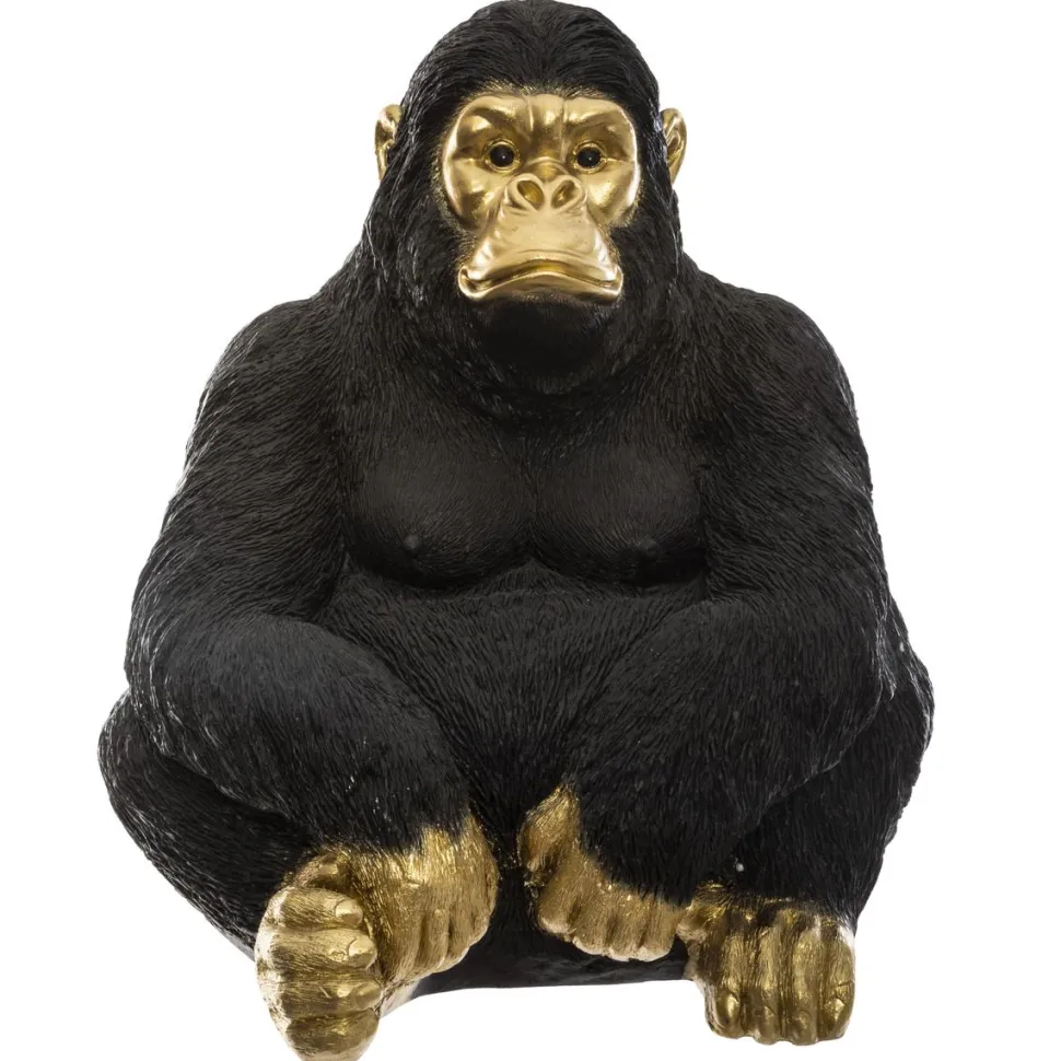 maxibazar Gorille Noir Dore H.50Cm