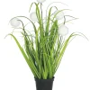 maxibazar Graminees 5 Pompons Blancs Pot H.40Cm