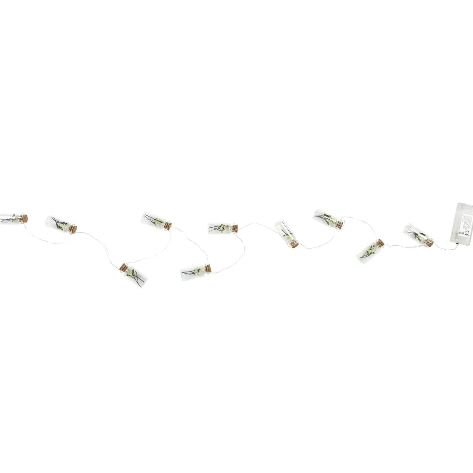 maxibazar Guirlande 10 Fioles Verre Remplies De Fleurs