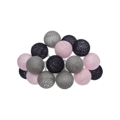 maxibazar Guirlande Led Pile 16 Boules Pinky D.3.5Cm