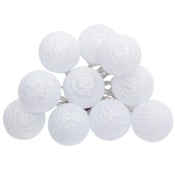Atmosphera Guirlande Led Pile 10 Boules Blanc D.6Cm
