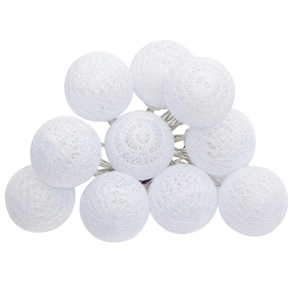 Atmosphera Guirlande Led Pile 10 Boules Blanc D.6Cm