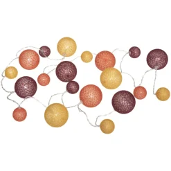 Atmosphera Guirlande Led Pile 20 Boules Multicolore D.3.5Cm Et D.6Cm