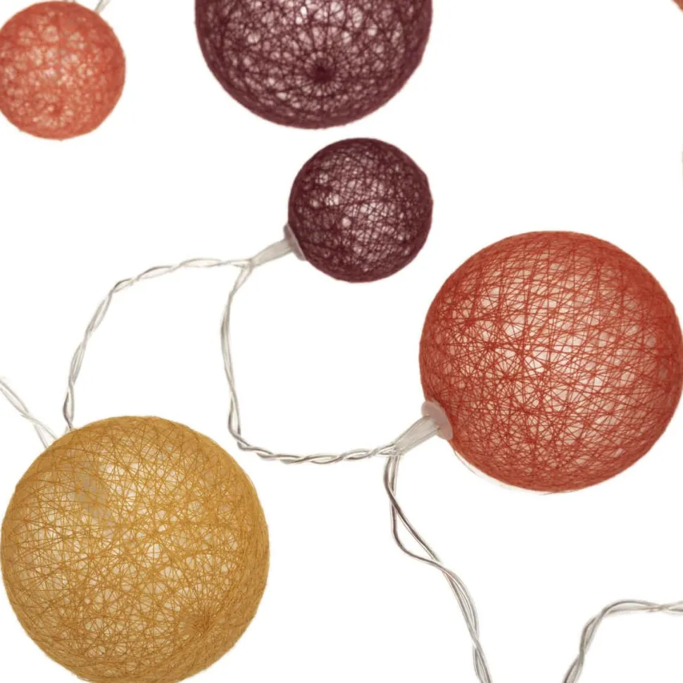 Atmosphera Guirlande Led Pile 20 Boules Multicolore D.3.5Cm Et D.6Cm