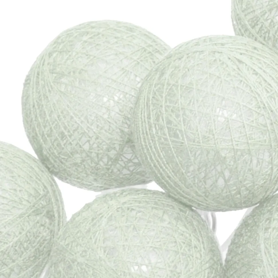 maxibazar Guirlande Led Pile 16 Boules Celadon D.3.5Cm