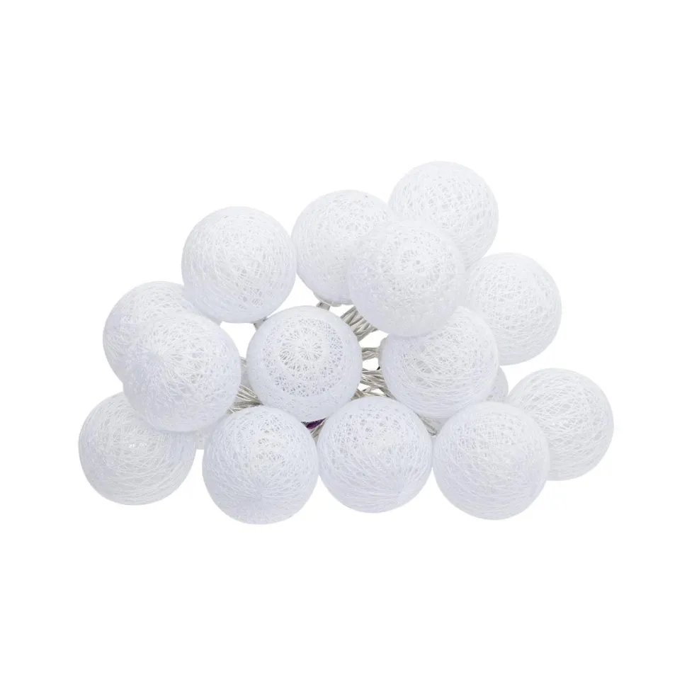 Atmosphera Guirlande Led Pile 16 Boules Blanc D.3.5Cm