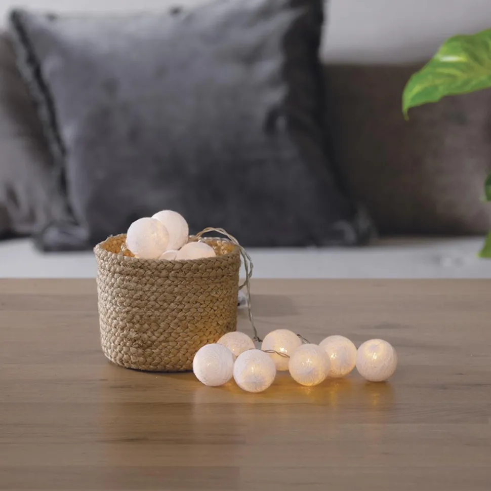 Atmosphera Guirlande Led Pile 16 Boules Blanc D.3.5Cm