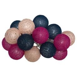 maxibazar Guirlande Led Pile 16 Boules Sorbet D.3.5Cm