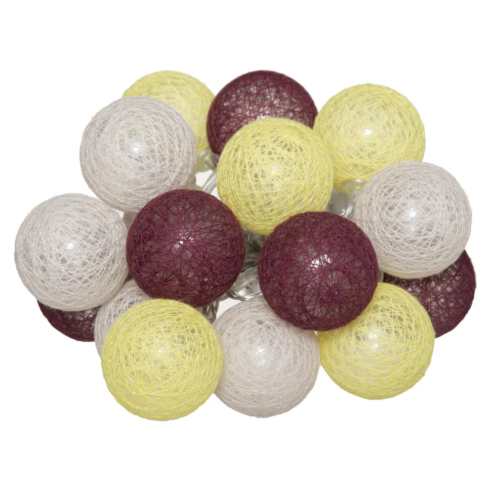 maxibazar Guirlande Led Pile 16 Boules Sorbet D.3.5Cm