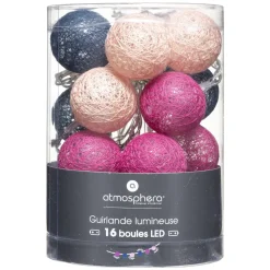 maxibazar Guirlande Led Pile 16 Boules Sorbet D.3.5Cm