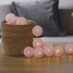 Atmosphera Guirlande Led Secteur 20 Boules Rose D.6Cm