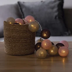 Atmosphera Guirlande Led Secteur 20 Boules Smoky D.6Cm