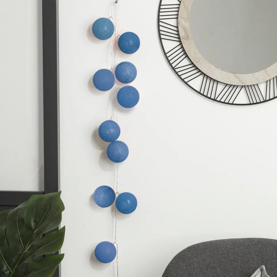 Atmosphera Guirlande Led Secteur 20 Boules Bleu D.6Cm