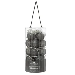 Atmosphera Guirlande Led Secteur 20 Boules Noir D.6Cm