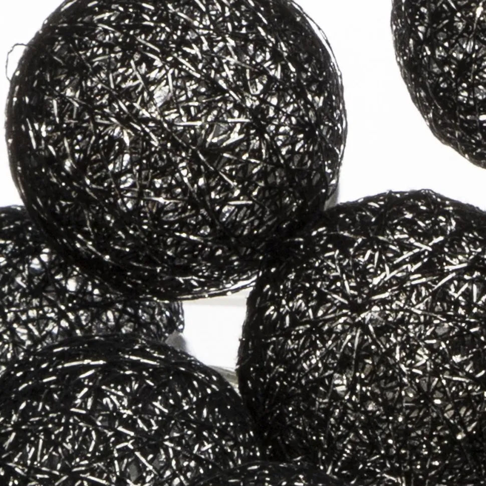 Atmosphera Guirlande Led Secteur 20 Boules Noir D.6Cm