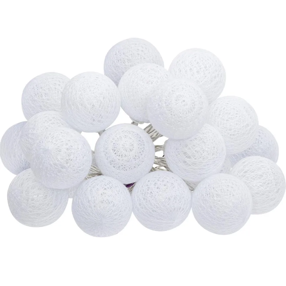 Atmosphera Guirlande Led Secteur 20 Boules Blanc D.6Cm