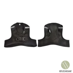 Harnais Mesh Reglable Bandes Reflechissantes 28 A 44Cm Noir