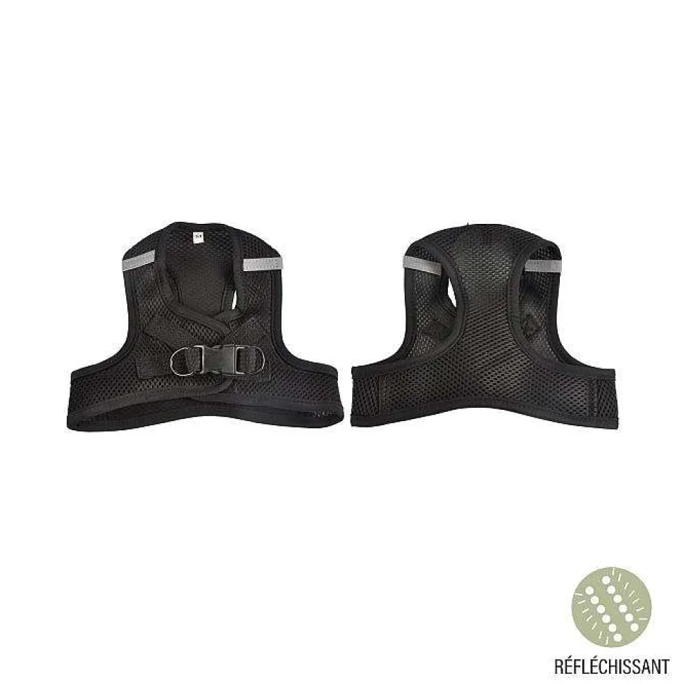 Harnais Mesh Reglable Bandes Reflechissantes 26 A 38Cm Noir