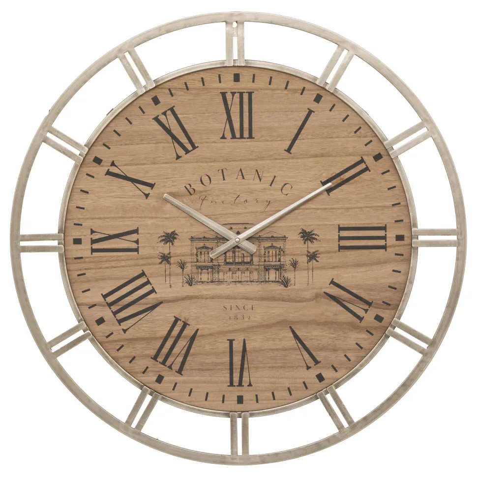 maxibazar Horloge Metal Botanic D.70Cm