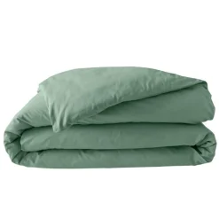 maxibazar Housse Couette 240X220Cm Percale Uni 78 Fils Tilleul