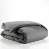 maxibazar Housse Couette 140X200Cm Uni 57 Fils Lina Anthracite