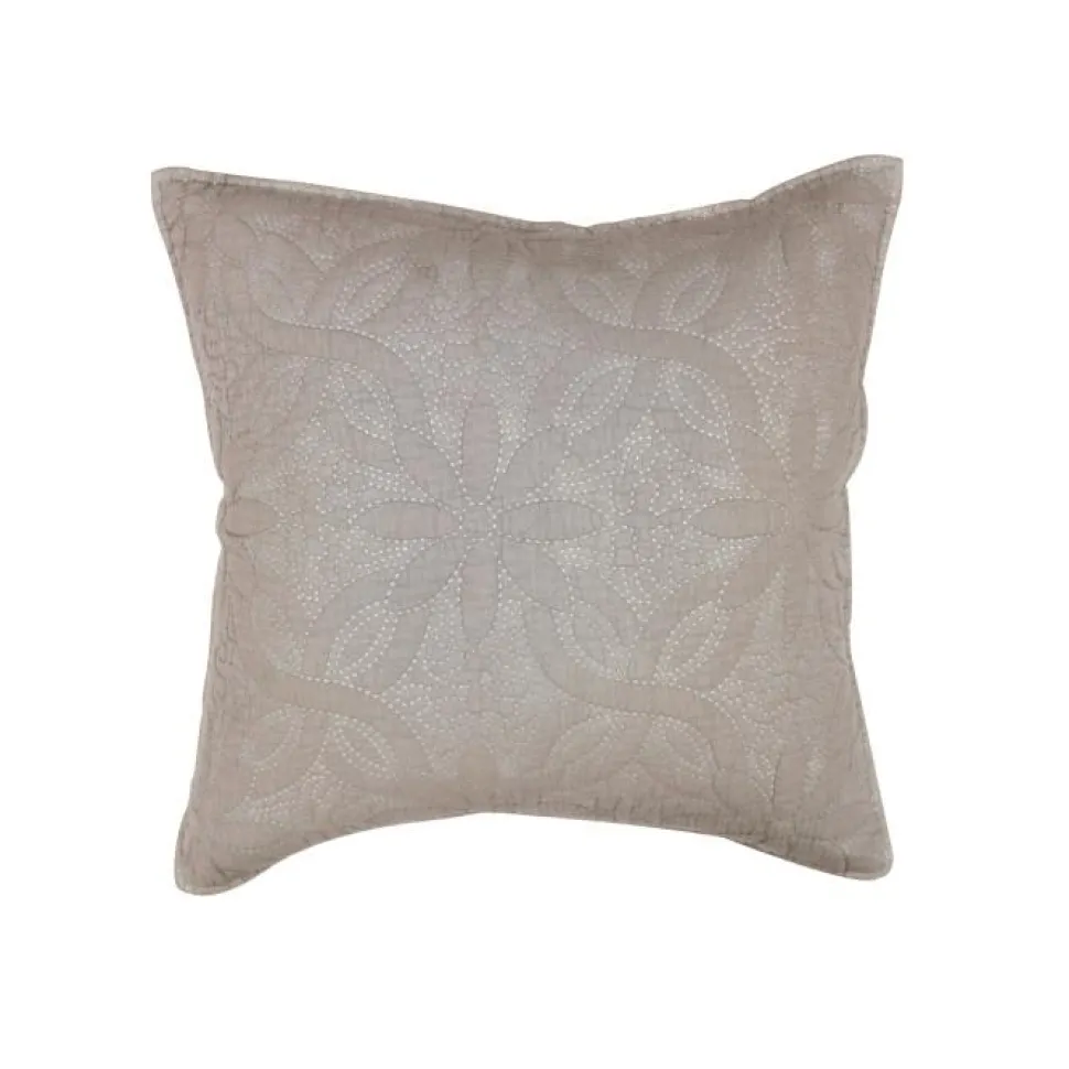 maxibazar Housse De Coussin 40 X 40 Cm Florette Taupe