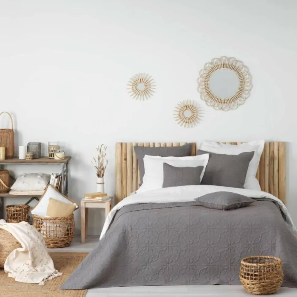 maxibazar Housse De Coussin 40 X 40 Cm Florette Anthracite