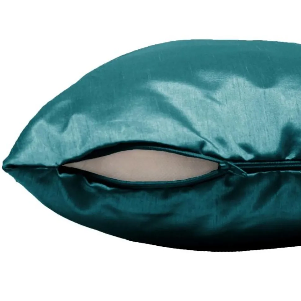 maxibazar Housse De Coussin Encart 40X40Cm Shana Bleu