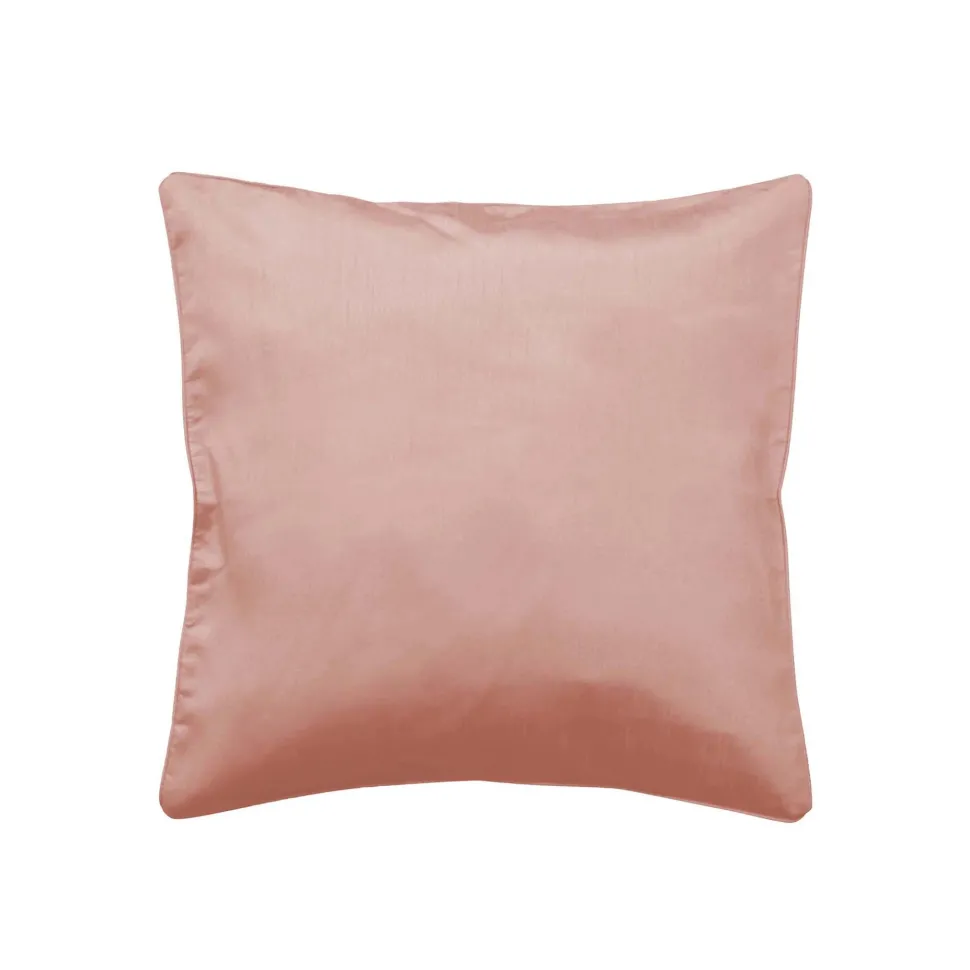 maxibazar Housse De Coussin Et Encart 40X40Cm Uni Shana Rose Poudre