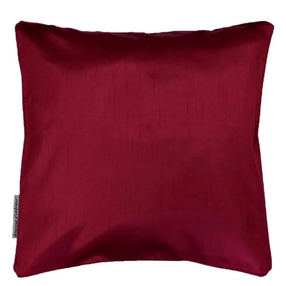 maxibazar Housse De Coussin 40X40Cm Shantung Uni Shana Bordeaux