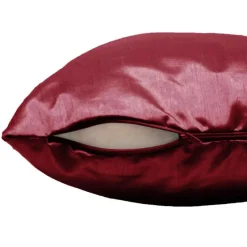 maxibazar Housse De Coussin 40X40Cm Shantung Uni Shana Bordeaux