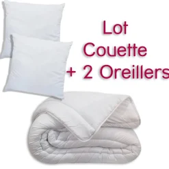 maxibazar Kit Couette 220X240Cm 350G Et 2 Oreillers 60X60Cm