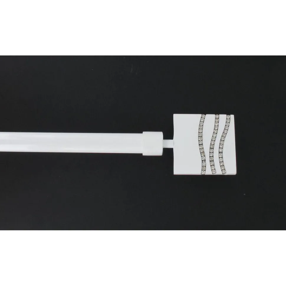 maxibazar Kit Ext 120 210 Cm D19 Embout Strass Blanc Laque