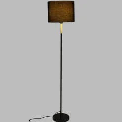 Atmosphera Lampadaire Droit Metal Jule Noir Et Dore H.150Cm