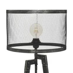 maxibazar Lampadaire Trepied Noah Noir H.140Cm