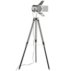 maxibazar Lampadaire Trepied Rio Noir H.138Cm