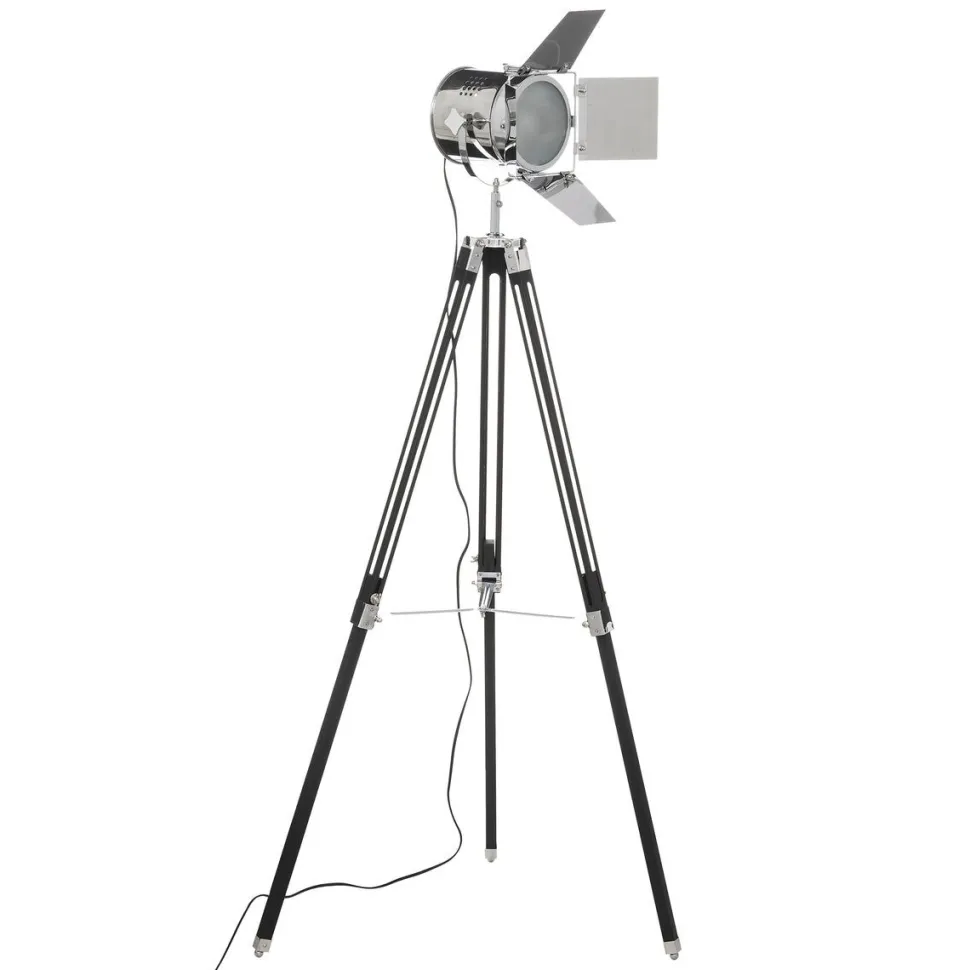 maxibazar Lampadaire Trepied Rio Noir H.138Cm
