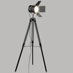 maxibazar Lampadaire Trepied Rio Noir H.138Cm