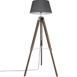 Atmosphera Lampadaire Trepied Runo Gris H.145Cm
