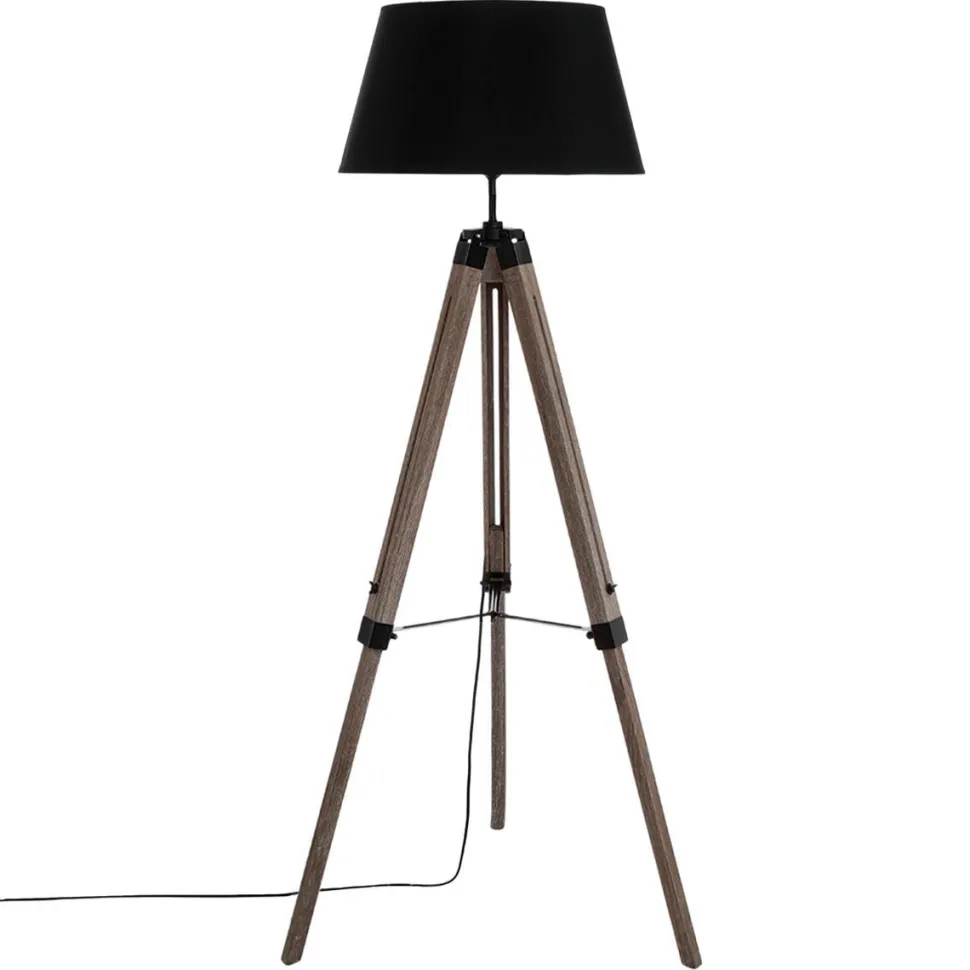 Atmosphera Lampadaire Trepied Runo Noir H.145Cm