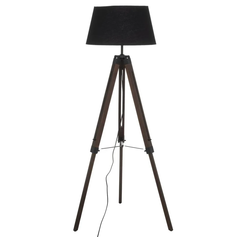 maxibazar Lampadaire Trepied Yoen Noir H.145Cm