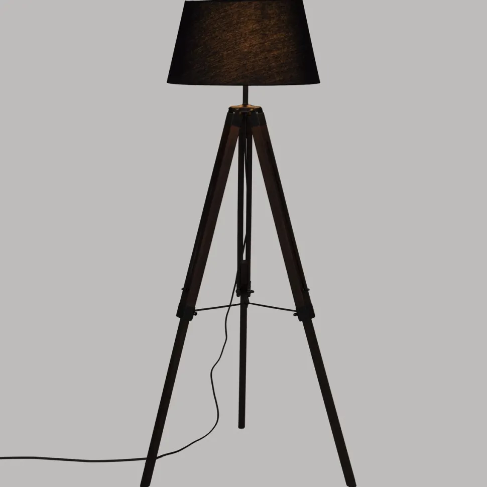 maxibazar Lampadaire Trepied Yoen Noir H.145Cm
