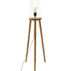 Atmosphera Lampadaire Verre Et Bois