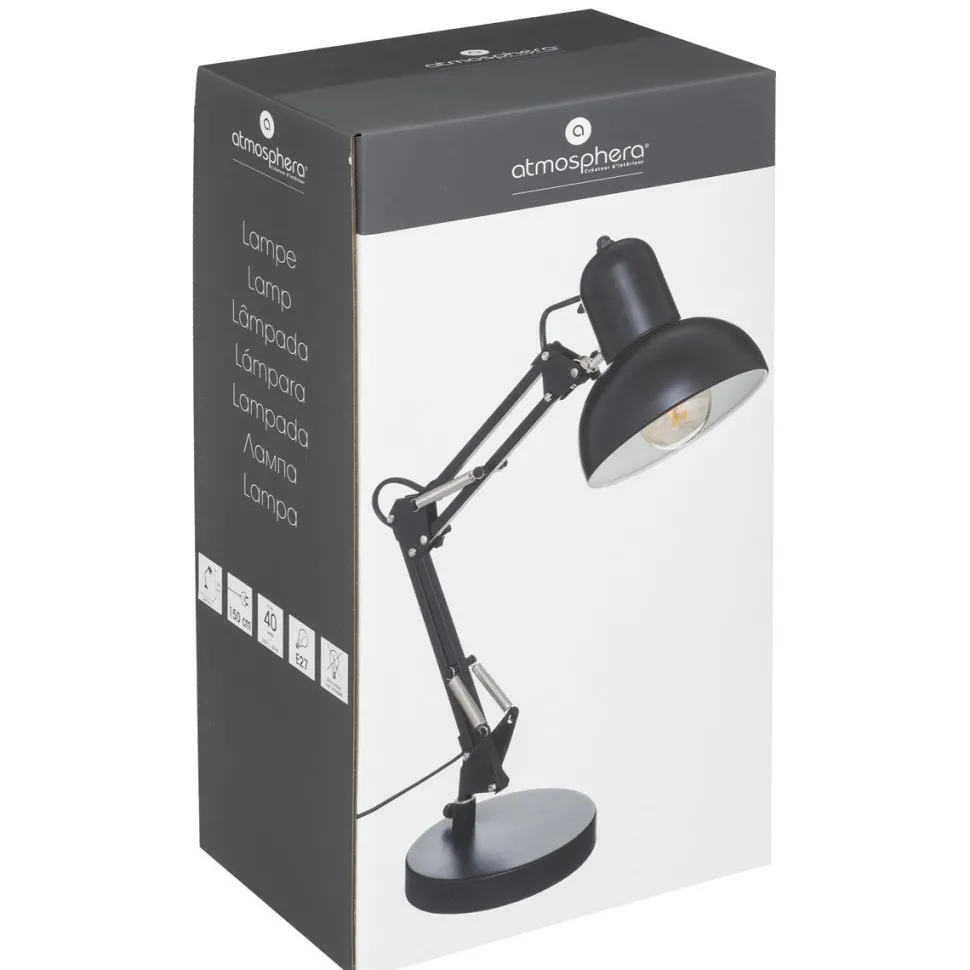 maxibazar Lampe Arc Bren Noir H.55.8Cm