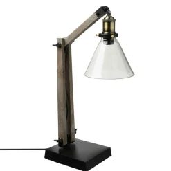 Atmosphera Lampe Arc Metal Et Bois Alak Marron H.59Cm
