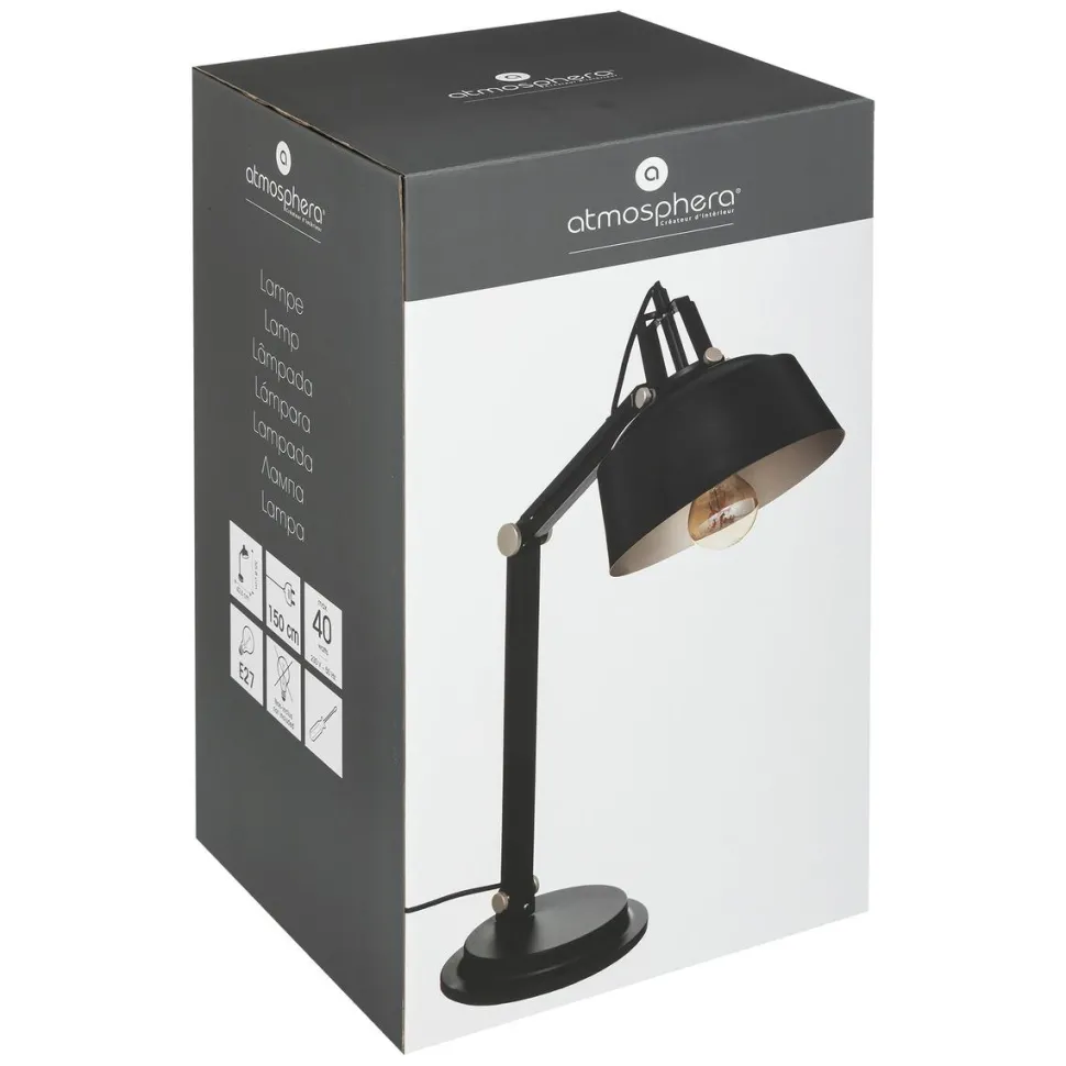 maxibazar Lampe Arc Soul Noir H.55.8Cm