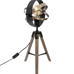 Atmosphera Lampe Bois Et Metal Fibi H.54Cm