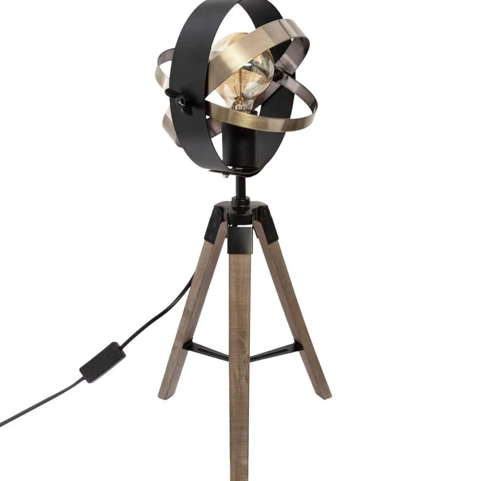 Atmosphera Lampe Bois Et Metal Fibi H.54Cm